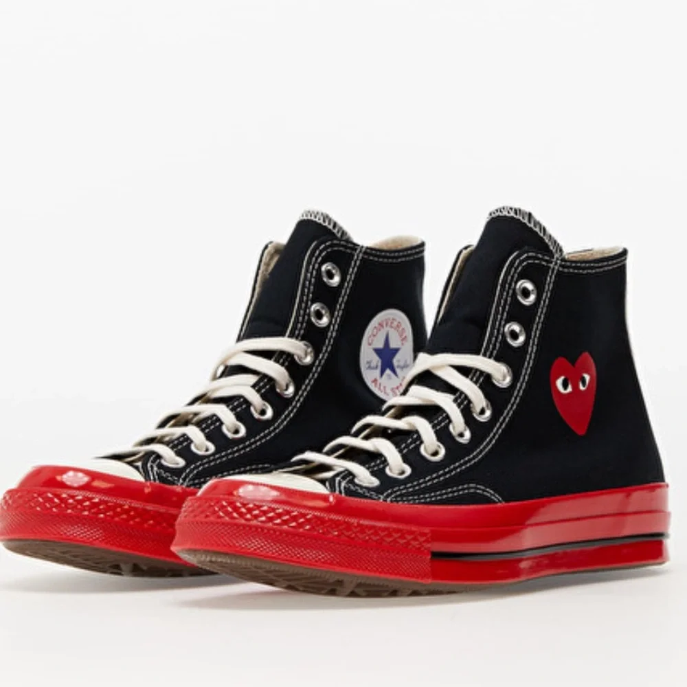 Converse Black and Red Heart High-Tops - Picture 3 of 4